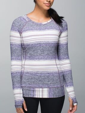 Lululemon Race Your Pace Long Sleeve
Osaka Stripe Heathered Black Grape Size 8